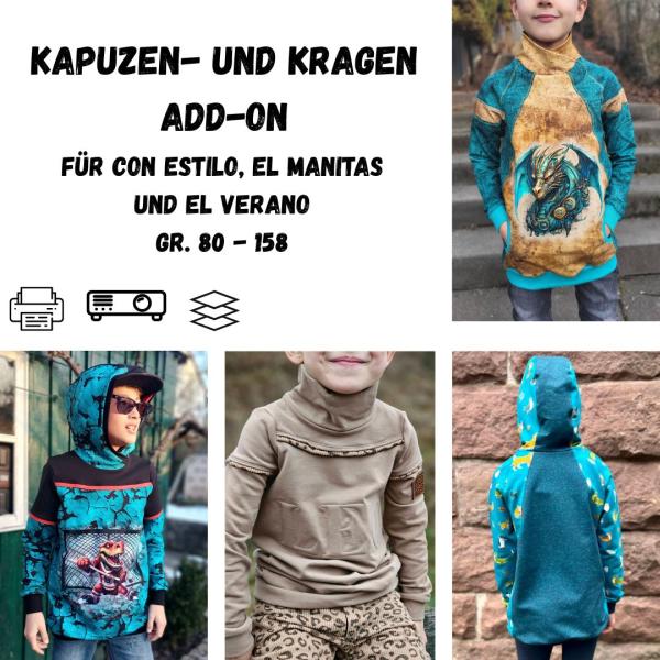 Schnittmuster Kapzun- und Kragen-Add-On Sewing4Four